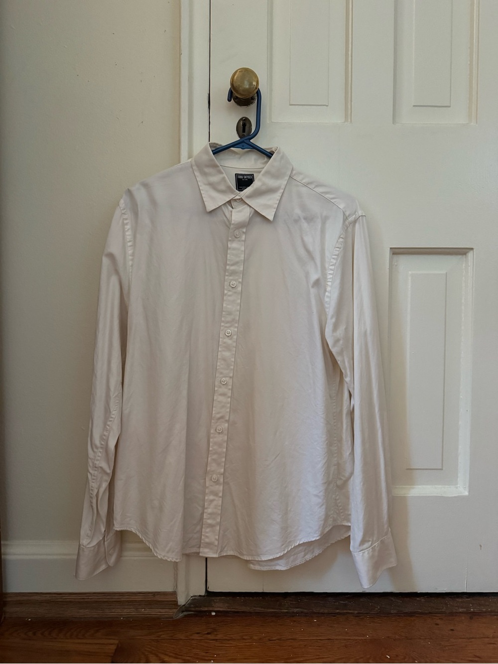 Todd Snyder White Men's Cotton Point Collar Shirt